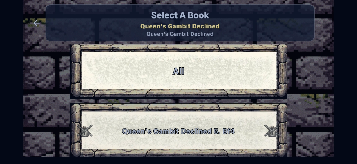 Queen's Gambit Declined opening selection in Chessferatu