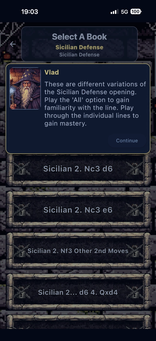 Chessferatu Sicilian Defense variation screen